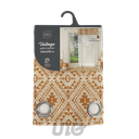 PANNEAU A OEILLETS 140 x 240 CM VOILE SABLE+TOP POLYCOT+POMPON SAMIRA TERRACOTTA