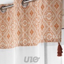 PANNEAU A OEILLETS 140 x 240 CM VOILE SABLE+TOP POLYCOT+POMPON SAMIRA TERRACOTTA