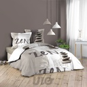 PARURE 3 P. 240 x 220 CM IMPRIME 42 FILS ALLOVER GALETS ZEN