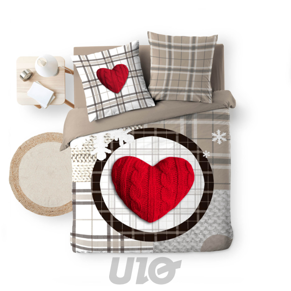 PARURE 3 P. 240 x 220 CM IMPRIME 42 FILS DESSIN PLACE LOVE MOUNTAIN