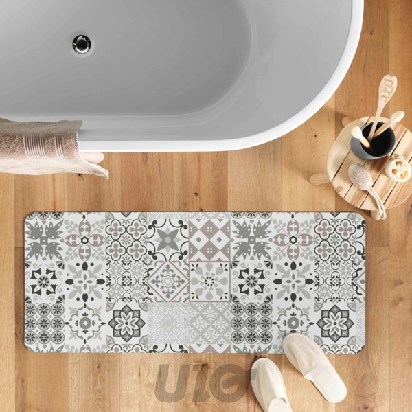 TAPIS DE BAIN 50 x 120 CM ULTRA-ABSORBANT IMPRIME SALOU NATUREL DES. PLACE