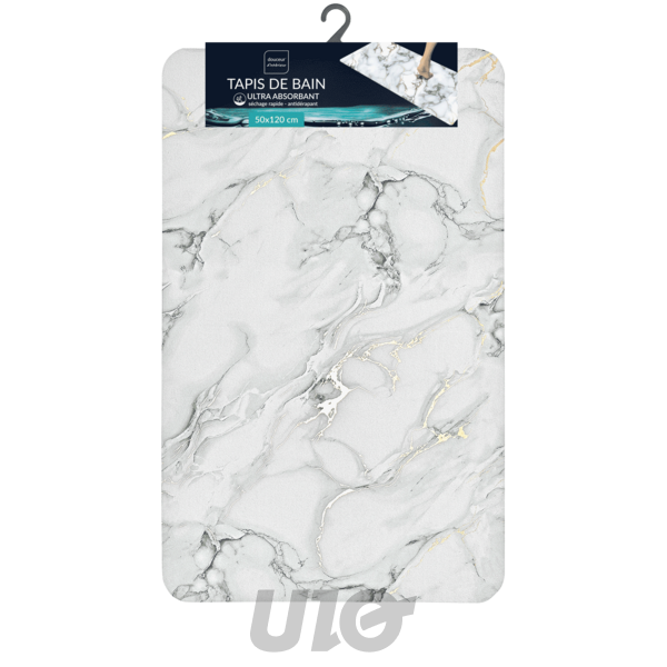 TAPIS DE BAIN 50 x 80 CM ULTRA-ABSORBANT METALLISE VENOR