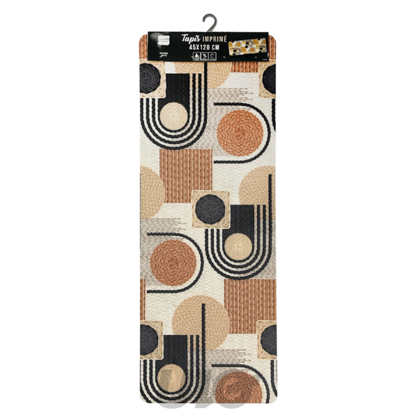 TAPIS RECTANGLE 45 x 120 CM MOUSSE IMPRIMEE RONDIPOP NOIR