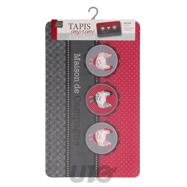 TAPIS RECTANGLE 45 x 75 CM MOUSSE IMPRIMEE AUBERGE