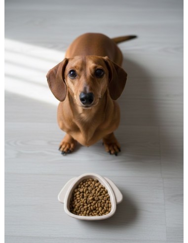 GAMELLE EN BAMBOU EN FORME DE CHIEN 16X13X5CM