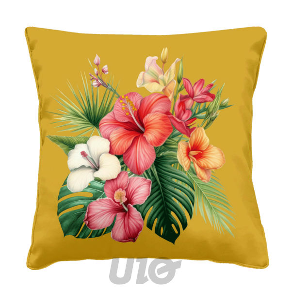COUSSIN DEHOUS. COMP. 50 x 50 CM POLYESTER IMPRIME DEPERLANT ORLANDO DES. PLACE