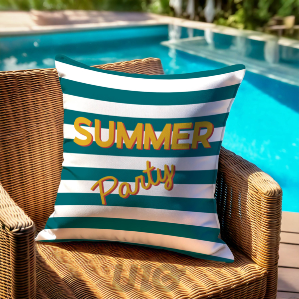 COUSSIN DEHOUS. COMPR. 50x50 CM POLYESTER IMP DEPERLANT SUMMER PARTY EMERAUDE DP