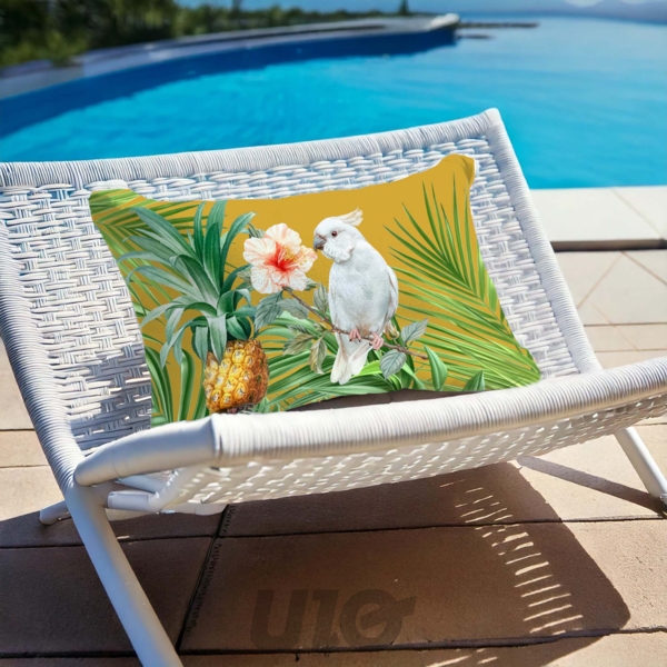 COUSSIN DEHOUS. COMPRESSE 40 x 60 CM POLYESTER IMPRIME DEPERLANT KALYA DES PLACE