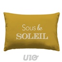 COUSSIN DEHOUS. COMPRESSE 40x60 CM POLYESTER IMPRIME DEPERLANT SOLEIL DES PLACE