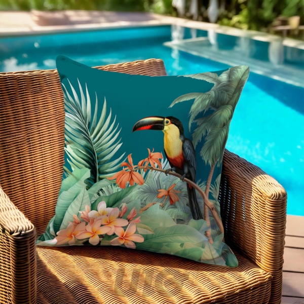 COUSSIN DEHOUS. COMPRESSE 50 x 50 CM POLYESTER IMPRIME DEPERLANT TOCO DES. PLACE