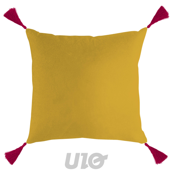 COUSSIN DEHOUS. COMPR. POMPONS 40 x 40 CM COTON IMPRIME CARAIBES