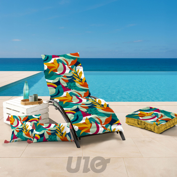 COUSSIN DE SOL 50 x 50 x 10 CM COTON IMPRIME CARAIBES