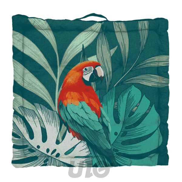 COUSSIN DE SOL 50 x 50 x 10 CM COTON IMPRIME SEYCHELLES