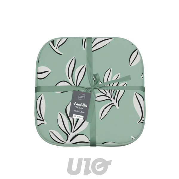 GALETTE x4 PCS 38 x 38 x 1.8 CM MICROFIBRE IMPRIMEE MINDY SAUGE