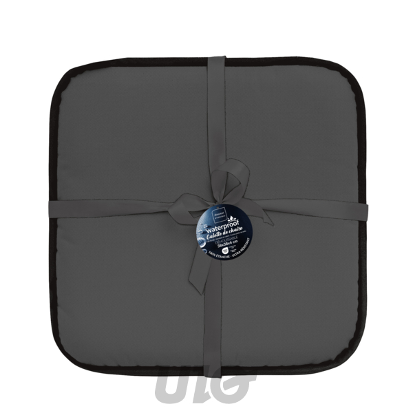 GALETTE x4 PCS 38 x 38 x 3 CM POLYESTER UNI WATERPROOF SIESTA GRIS