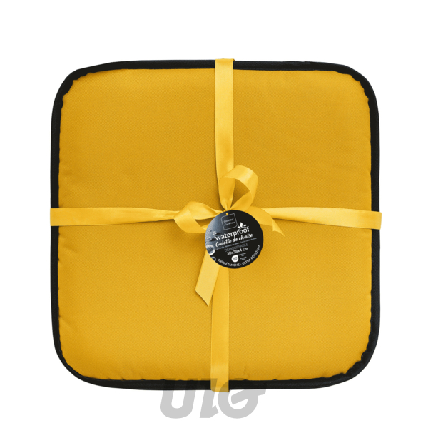GALETTE x4 PCS 38 x 38 x 3 CM POLYESTER UNI WATERPROOF SIESTA JAUNE