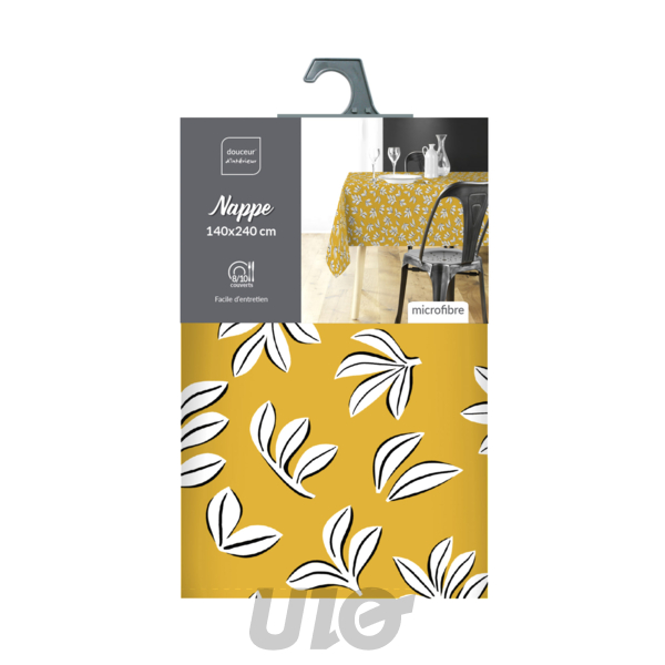 NAPPE RECTANGLE 140 x 240 CM MICROFIBRE IMPRIMEE MINDY JAUNE