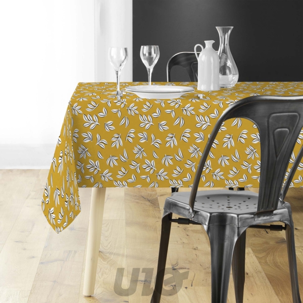 NAPPE RECTANGLE 140 x 240 CM MICROFIBRE IMPRIMEE MINDY JAUNE