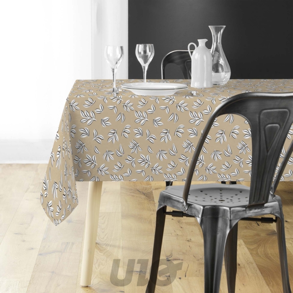 NAPPE RECTANGLE 140 x 240 CM MICROFIBRE IMPRIMEE MINDY NATUREL