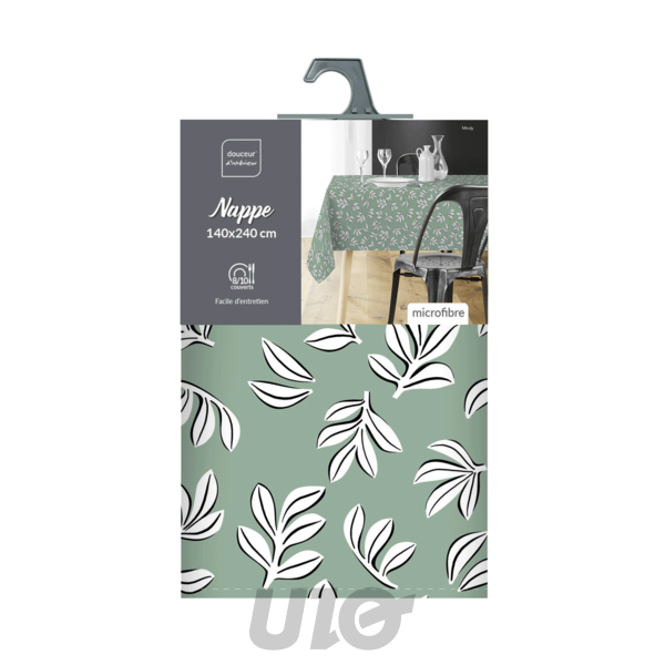 NAPPE RECTANGLE 140 x 240 CM MICROFIBRE IMPRIMEE MINDY SAUGE