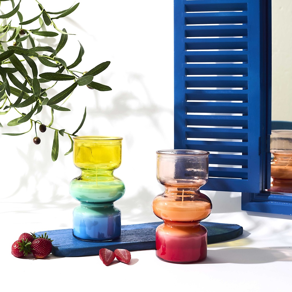 BOUGIE PARFUMEE VASE COLORE BULLE H18CM M8