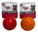 JOUET EN CAOUTCHOUC DISTRIBUTEUR DE  RÉCOMPENSE EN FORME DE BALLE 7CM - 2 COULEURS DISPONIBLES: ROUGE OU ORANGE