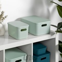 BOITE AVEC COUVERCLE PLASTIQUE 5,5L 35.5*25.5*H.8CM EMERAUDE