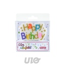 BOUGIE BANNIERE HAPPY BIRTHDAY 9*3.9CM OR ET MULTICOLORE