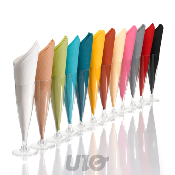 SET DE 40 SERVIETTES COCKTAIL MICROGAUFRÉES 2 PLIS 25*25CM TILLEUL