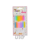 SET DE 8 BOUGIES ANNIVERSAIRE AVEC SUPPORTS PLASTIQUE H8CM DIP DYE