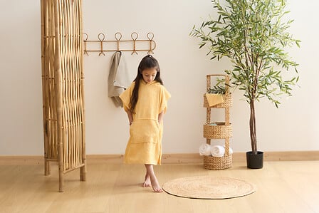 SET CAPE BAIN GANT MER JAUNE