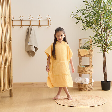 SET CAPE BAIN GANT MER JAUNE