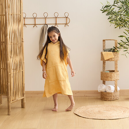 SET CAPE BAIN GANT MER JAUNE
