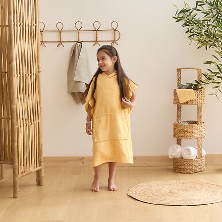 SET CAPE BAIN GANT MER JAUNE