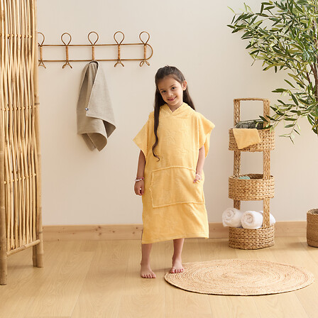 SET CAPE BAIN GANT MER JAUNE