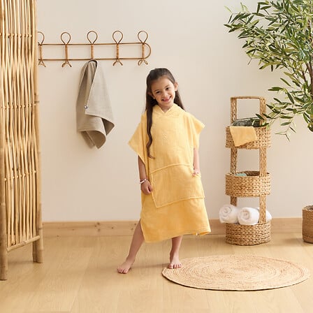 SET CAPE BAIN GANT MER JAUNE