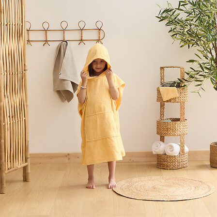 SET CAPE BAIN GANT MER JAUNE