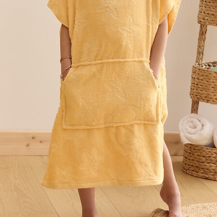 SET CAPE BAIN GANT MER JAUNE