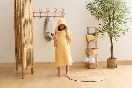 SET CAPE BAIN GANT MER JAUNE