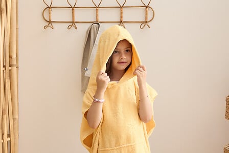 SET CAPE BAIN GANT MER JAUNE