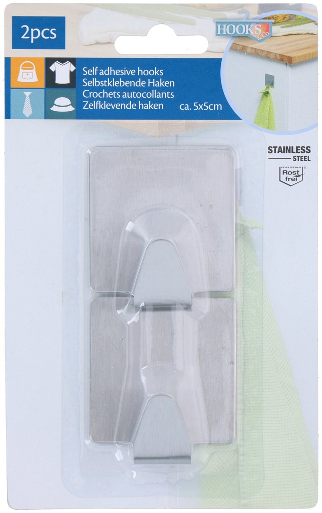 Crochets autocollants Inox