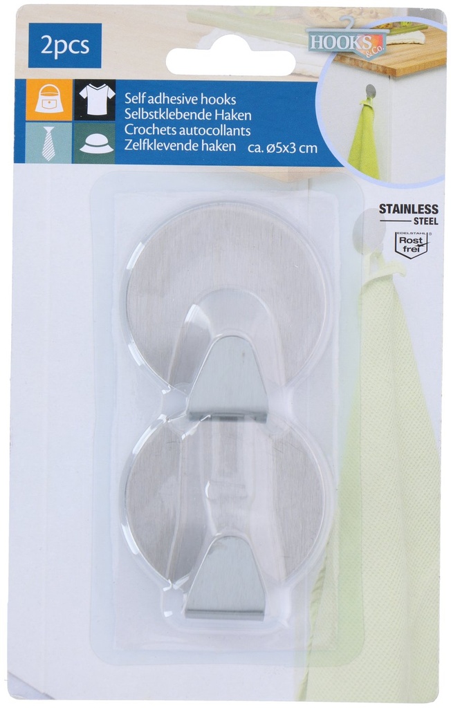 Crochets autocollants Inox