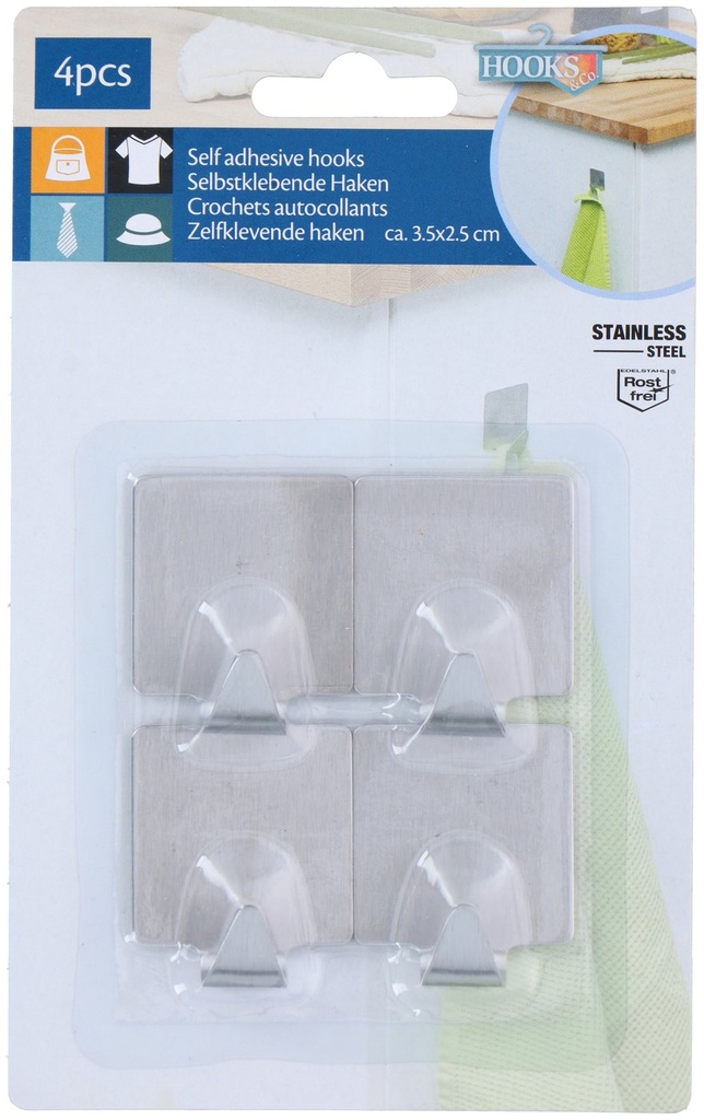Crochets autocollants Inox