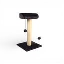 ARBRE A CHAT PLATEFORME-2 JOUETS-ANTRACITE-55X33X33CM–POTEAU DIAM7,9CM