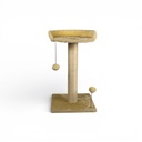 ARBRE A CHAT PLATEFORME-2 JOUETS-ECRU-55X33X33CM–POTEAU DIAM 7,9CM
