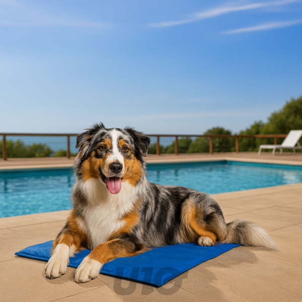 MATELAS GEL RAFRAÎCHISSANT RECTANGLE TAILLE S 40*50CM BLEU