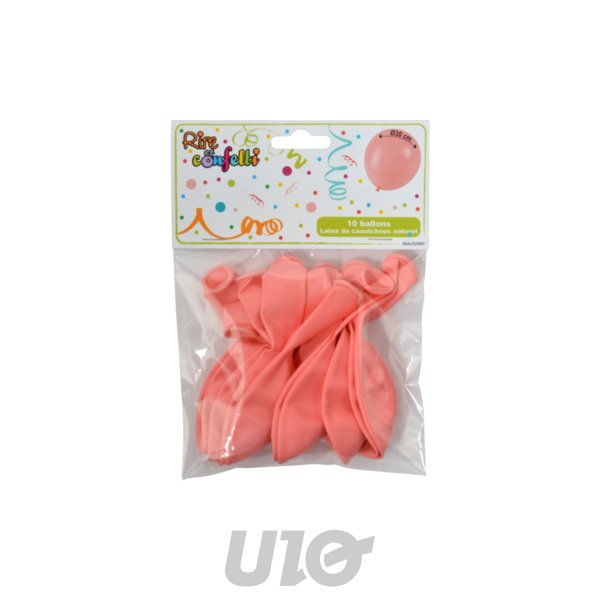 SET DE 10 BALLONS EN LATEX NATUREL D30CM ROSE CLAIR