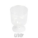SET DE 10 VERRES A PIED EN PLASTIQUE REUTILISABLE 15CL TRANSPARENT