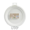 SET DE 12 ASSIETTES RONDES EN CANNE A SUCRE D22CM BLANC