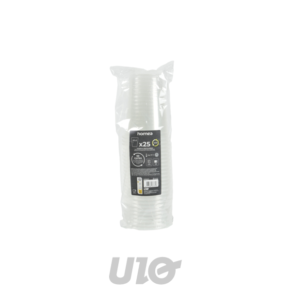SET DE 25 GOBELETS EN PP REUTILISABLE 50CL TRANSPARENT